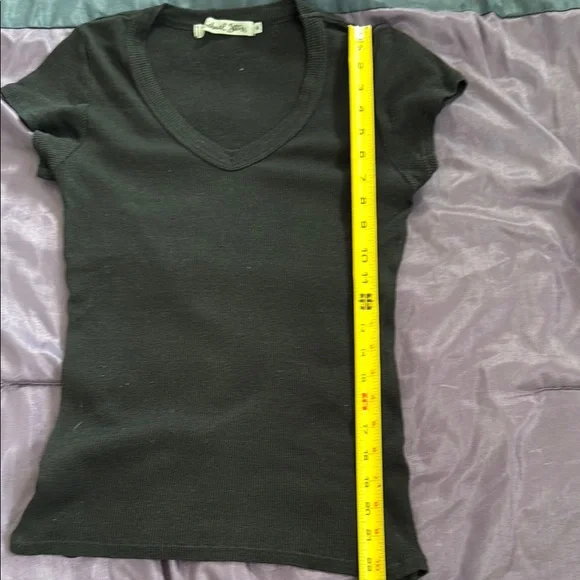 Michael Stars Womens Knit Short Sleeves V-Neck Stretch - Picture 7 of 7